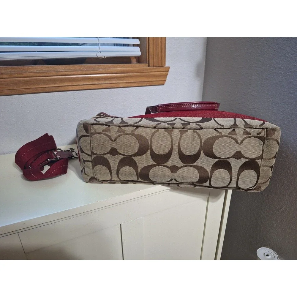 Coach Large Diaper Bag brown red/burgundy